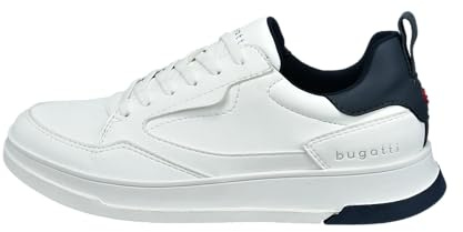 bugatti Homme Baskets avec Mousse à mémoire de Forme et Absorption des Chocs, Blanc, 42 EU