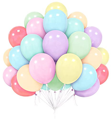 Palloncini Arcobaleno Pastello, 50 Multicolore Macaron da 12 Pollici, Colori Assortiti per Feste, Baby Shower, San Valentino, Compleanno