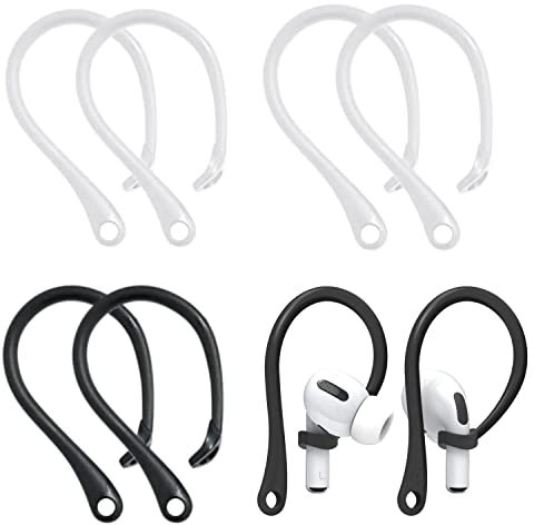 ZHjuju Anti-Verlust-Ohrbügel,4 Paar TPU-Material Kopfhörerhaken Ohrbügel Universal EarHooks Anti Drop Sport Ohrbügel Kopfhörer Zubehör Ohrhaken Kompatibel für Sport Laufen Übungen