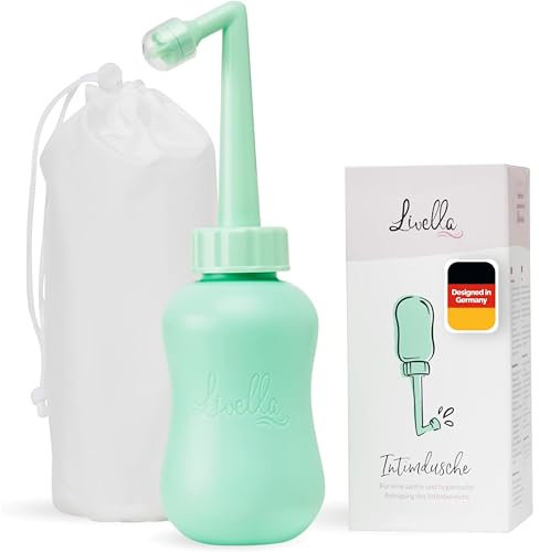 Livella Intimdusche in Mint (400 ml) – Entwickelt in Deutschland - Für eine sanfte und hygienische Reinigung des Intimbereichs – Mehr Wohlbefinden im Wochenbett – Ideal als Reisebidet und Podusche
