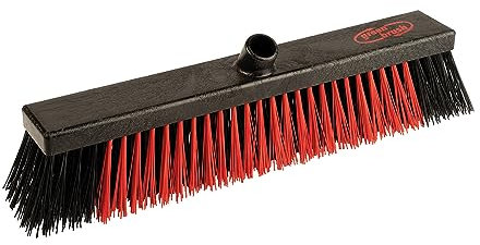 Green Brush Strassenbesen Kehrbesen hart mit steifen Borsten aus Recycling Material - rot