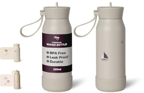 Borraccia termica da 250 ml per bambini, design con veicoli, ideale per l'uso quotidiano, facile da trasportare per scuola e viaggi