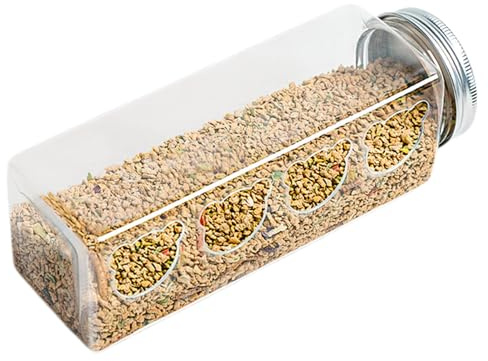 Yianyal Comedero para palomas, 4 bonitos puertos de alimentación de osos, dispensador de comida de pollo sin ensuciar, comederos portátiles con forma de botella, accesorios de jaula para codorniz,