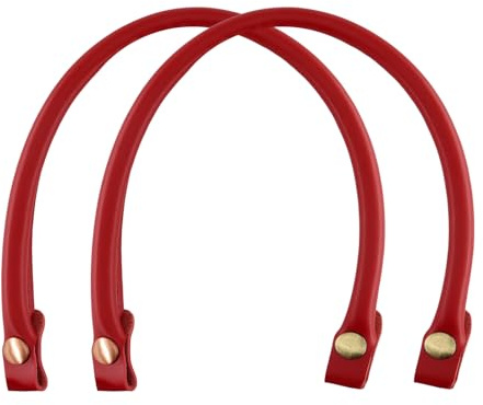 alwaiiz 2 pezzi con bottone automatico in pelle, manico di ricambio per borse, accessori per borsa rimovibile per fai da te (rosso)