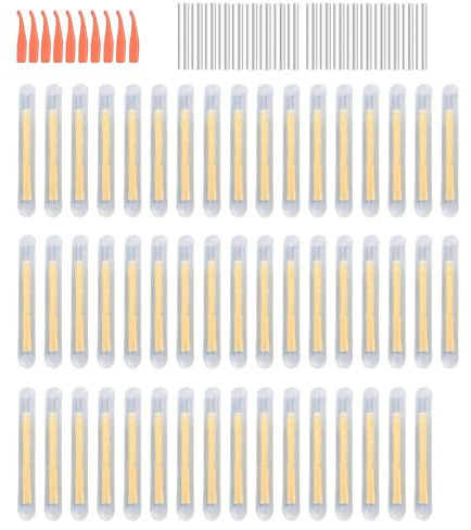 Bkemkri 25 Pièces Lumière De Pêche De Nuit, Bâtons Lumineux pour Canne à Pêche, Starlight Peche, Glow Stick Pêche de Nuit Vert Fluorescent Lumière, Bâtons Lumineux pour à Pêche Lumières