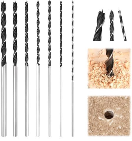 7 Stück Holzbohrer Set 300mm Lang,Schlangenbohrer Holzschlangenbohrer Set,Kunstbohrer für Holzbearbeitung, Professional Holzbearbeitungbohrer,Schlangenbohrer Ø 4mm, 5mm, 6mm, 7mm, 8mm, 10mm, 12mm