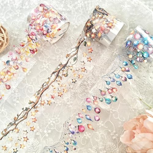 Miskepaa Autocollants Scrapbooking & Lighting, 3 Rolls PET Washi Tape Set, Accessoires pour Scrapbooking, Journalisme et DIY