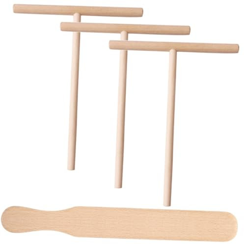 COLLBATH 1 Set Rastrello Per Frittelle Torta Pentola Per Friggitrice Macchina Per Crêpe Istantanea Pinna Distributore Piastra Per Frittelle Kit Spatola Crepe Ciotola Padella Cucina Di Legno