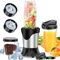 Personal Smoothie Blender Maker 800W Small Blender for Shakes with 2x600ml Portable Cups 1x200ml Grinding Cup, 2xBlending Blade, and 2xDrink Lids for Frozen Fruit Vegetables Juices