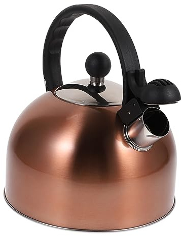 ULTECHNOVO Whistle Teakettle Copper Stainless Steel Kettle for Water Boiling 2.5L Kitchen Teapot Whistle Suitable for Stovetops and Induction Cookers