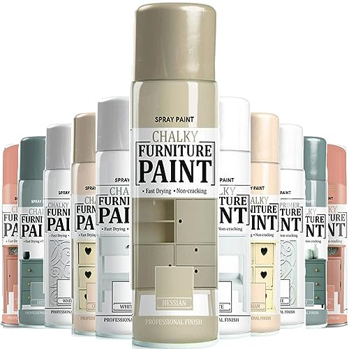 AlezyB - 1 x Hessian Chalk Finish Spray Paint 400ml - Furniture Spray Paint Aerosol for Smooth Touch Matt Finish Office and Home - CF2