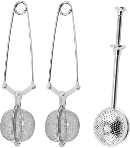 Teezange Für Losen Tee, 3er Set Edelstahl Teefilter, Praktische Teekugel Und Siebzange Für Tee Und Gewürze, 16 X 4,5 Cm