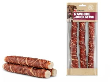 friandises pour Chien - R'Hide bâtonnets au Canard & cabillaud 25 cm - Ø 3 cm - 3 pcs - 240 g - sans Gluten - sans céréales - sans sucres ajoutés