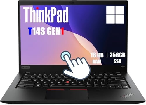 Lenovo ThinkPad T14s Gen 1 à écran Tactile Ordinateur Portable Professionnel, 14 Pouces FHD (1920 x 1080), Intel Core i5-10310U, 16 Go RAM, SSD 256 Go, Clavier QWERTY, Windows 11 Pro (reconditionné)