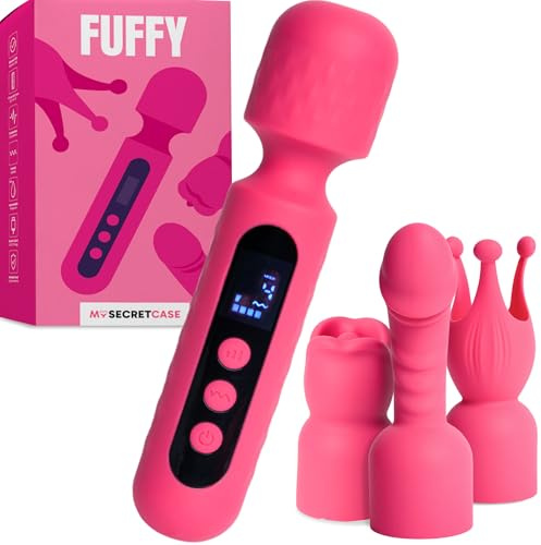 MySecretCase Vibradorador Mujer Juguetes Eróticos 4 Cabezales Consoladores.. Para Mujer con Vibración 10 Vibración y 4 Intensidades Vibrador Lengua Estimulador de Clítoris Femenino y Punto G USB