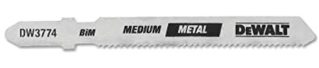 DEWALT DW3774-5 3-Inch 18TPI Medium Metal Cut Cobalt Alloy Steel T-Shank Jig Saw Blade (5-Pack)