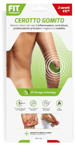 FIT Therapy – Cerotti Antidolorifici e Antinfiammatori Gomito - Per Epicondilite, Tendinite, Borsite, Artrosi - NON SCALDA, Impermeabile, Senza Farmaci, Dura 5 Giorni (2 Cerotti)
