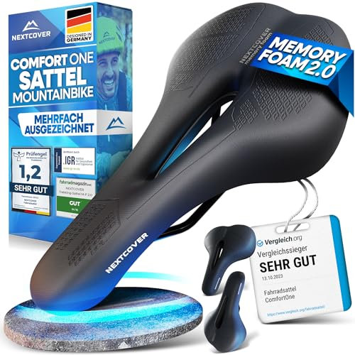 NEXTCOVER® Fahrradsattel - Das Original - mit Memory-Foam 2.0 I maximaler Fahrkomfort I ergonomischer Fahrrad Sattel für Damen & Herren I Fahrradsattel Herren bequem, Sattel Damen bequem weich
