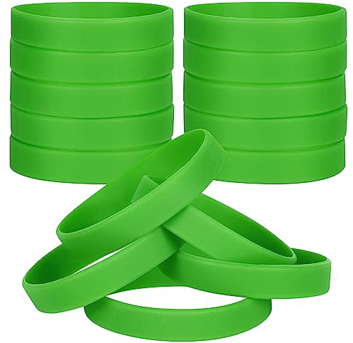 LVNRIDS 30 pezzi Braccialetti in silicone per bambini, braccialetti elastici in gomma per feste sportive Braccialetto Verde