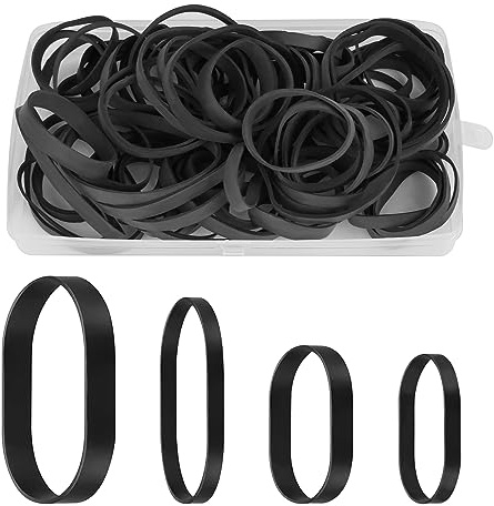 80pcs Large Rubber Bands, 4 Sizes of Heavy Duty, Extra Wide and Thick Black Tactical Elastic Bands, Weather-Resistant for Industrial and Camping Use