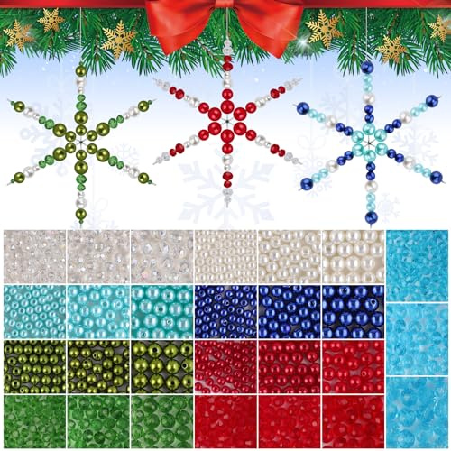 Kalolary 1574PCS Christmas Snowflake Wires Bead Kit (Assemble Need)