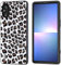 Unichthy Case for Sony Xperia 5 V 2023 Case Leopard Print Black Frame Shockproof Protective Cover with Anti Stick Fingerprint Bumper Soft Touch Phone Case Cover for Sony Xperia 5 V 2023 Silver