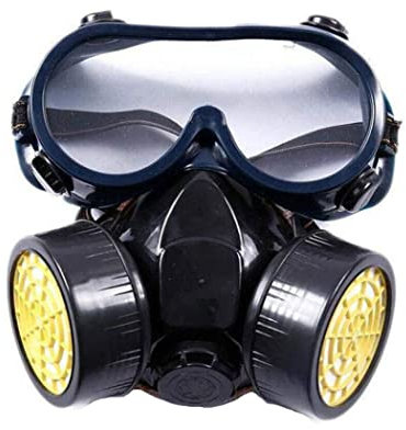 Máscara del respirador, máscara de polvo Medio Facepista Cubierta de la industria Cubierta de media cara a prueba de polvo con gafas Filtro de cubierta de la cara Media máscara de pintura, máscara de