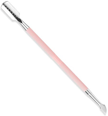 Makartt Nagelhautschieber für Maniküre - Doppelkopf Cuticle Pusher Rosa Nagelschieber Edelstahl für Nagelhautreinigung Nagelpräparat für DIY Nail Art