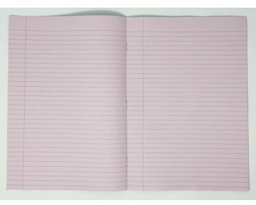 A4 32 Page Dyslexia Books - Purple with Lilac Tinted Paper 8mm Lined with Margin - Pack of 10