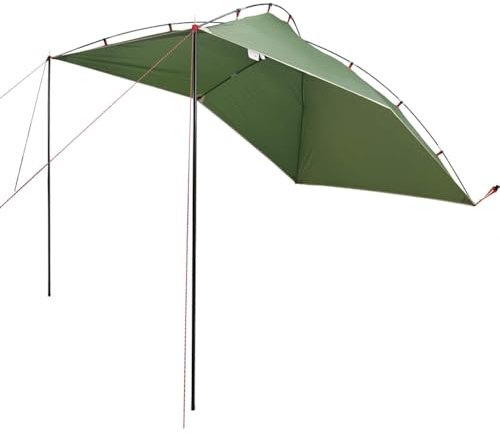 vidaxl car tent - green waterproof camping shelter for cars, 185t polyester with pu coating - easy setup, stable & secure, lightweight & portable - 356 x 254 x 200 cm