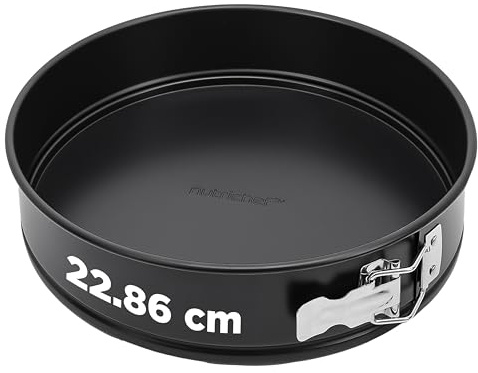Nutrichef Tortiera 24 cm Apribile con Cerniera in Acciaio Antiaderente per Forno, Tortiera Fondo Rimovibile, Facile da Pulire, Ideale per Torte, Cheesecake e Crostate, Teglia da Forno fino a 230°