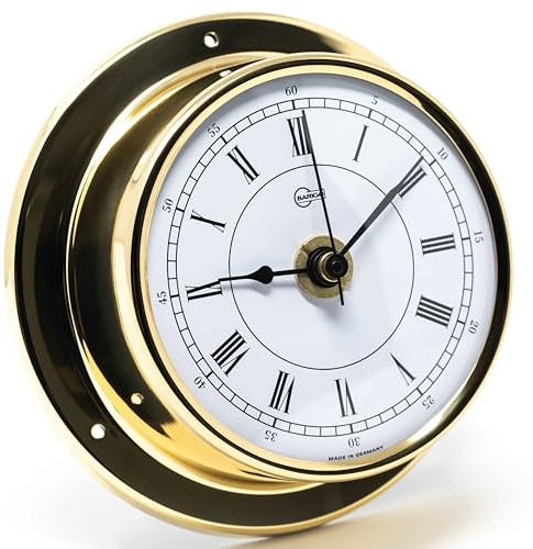 Barigo 683MS Tempo Horloge de Marine à Quartz, boîtier en Laiton Poli