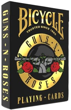 Bicycle Guns N' Roses Playing Cards, Features Iconic Guns N' Roses Band Designs, Black and Gold, 1 Deck