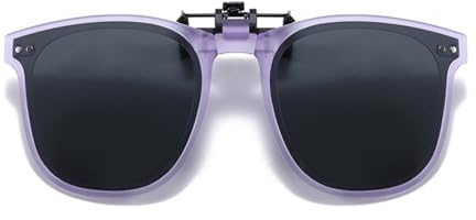 ZEZEZ Kids Clip-On Polarized Sunglasses S28, UV400 Foldable Flip-Up TAC Lens, Sun Protection for Children 3-12, Portable Case Included(Purple)