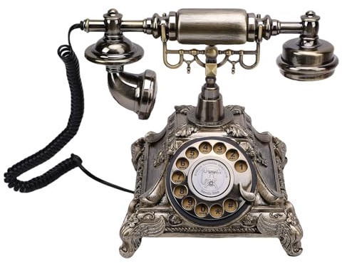 Gugxiom Retro Vintage Fasta Telefon, 32 GB Ljudgästbokstelefon, Gammaldags Ringknappar Telefon med Röstmeddelandeinspelning för Bröllop och Festminnen (Antik mässingsfärg)