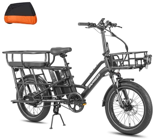 Fafrees FF20 CUV Fatbike - Bicicleta eléctrica para adultos, 20 pulgadas, 200 kg, 2 baterías de 12 Ah, 48 V, 576 Wh, 75 N.m, 25 km/h, para hombre, bicicleta eléctrica de montaña y mujer, color negro