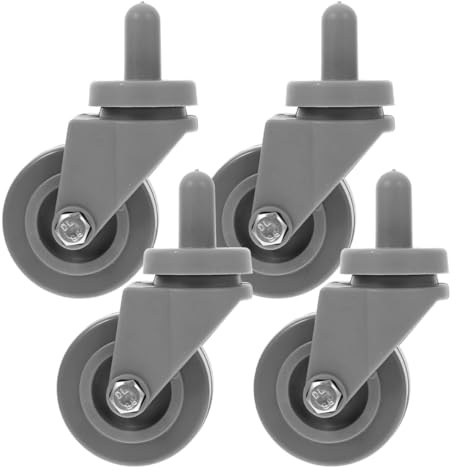 ABOOFAN Castors Set of 4 Threaded Stem Swivel Caster Wheels for Mop Bucket Wheels Replacement Trash can Dolly Wheels Rubber Wheels for Furniture Industrial Casters 3.74In Diameter