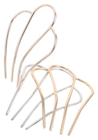 COLLBATH 3 Pezzi Forcine Capelli Metallo Forchetta Forma U Fermagli Laterali Eleganti Stile Francese Supporto Chignon e Acconciature per Donne Accessori Vintage in Oro Rosa Oro e Argento