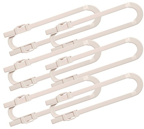 Dreambaby U Shaped Cabinet Locks - Extra Long Child Lock for Cabinets - Gliding Baby Safety Locks (6 Pack)