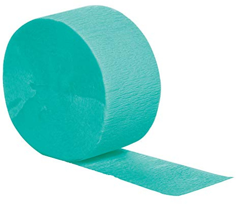 Creative Converting Touch of Color 12 Count Crepe Paper Streamer Rolls 81' Each Roll, Teal Lagoon