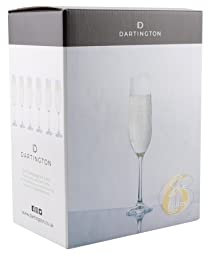 Dartington Crystal Six! Six Champagne Flutes, Set of 6 | Elegant and Functional Glasses | 241mm | 190ml | Dishwasher Safe | Classy and Elegant Glassware