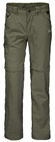 Jack Wolfskin Unisex Kinder Safari Zip Off Hose, Grün (Woodland Green), 92 EU