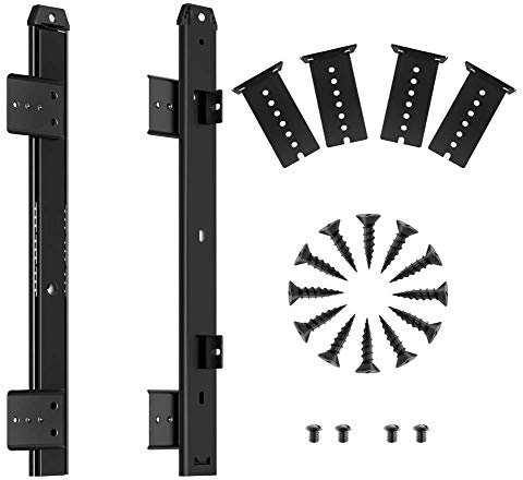 FRMSAET Heavy Duty 305/355/405/455 mm Thickness Steel Construction Ball Bearing Keyboard Slides Keyboard Drawer Slides Tray Accessories Cabinet Furniture Hardware Rails (355 mm, Black)