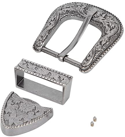 Pssopp Gürtelschnalle Vintage Design Gürtelschnalle Western Gürtelschnallen Set Männer Einfache Cowboy Gürtel Dekoration Handgemachte Schnalle(40mm)
