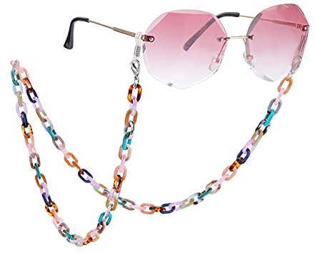 Dreamtimes Brillenketten-Halter Kordel Acryl Sonnenbrillen-Halter Brillen-Halter Umhängeband für Damen Mädchen Herren