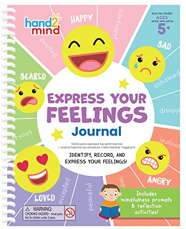 hand2mind Express Your Feelings Journal, Emotions Journal for Kids with Feelings Wheel, Social Emotional Books for Kids, Growth Mindset for Kids, Mindfulness for Kids, Calm Down Corner Supplies