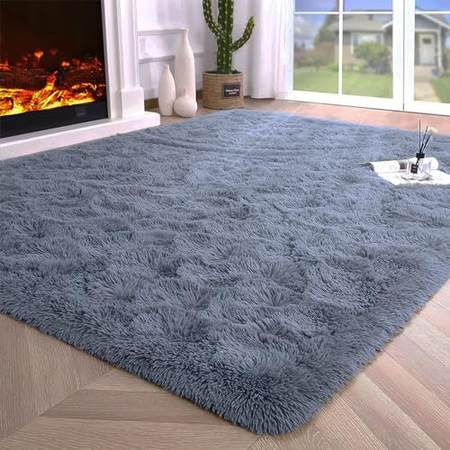 VanderHOME Color Sólido Alfombra De Felpa Esponjosa Shaggy De Felpa Suave para El Dormitorio De La Sala Alfombras De Sofá Alfombra Antideslizante y Esponjosa gris-50 * 200cm