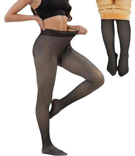 Merlvida Collant Felpati Donna Invernali - Taglie S-3XL | Calze Termiche Donna Effetto Trasparente | Leggings Termici in Pile Imbottito - Calzamaglia Termica Spessa e Calda