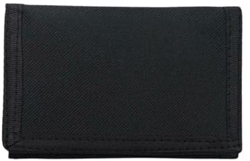 YHIJSR Cartera Delgada de Tres Pliegues para Hombre Cartera Delgada de Tela RFID Tarjetero Monedero Cartera Triple Monedero Deportivo en Lona Negra