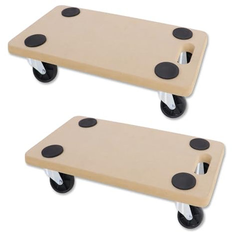 Froadp 2 Stück Transportroller Rollbrett 580 x 290 x 108 mm Möbelroller Rollbretter inkl. Gummipads Roller Transporter Transporthilfe für Umzug Möbel-Transport max. 200 kg Tragkraft